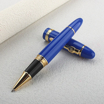Jinhao 159 Luxury yellow and Silver Clip Ballpoint Pen with Velvet bag Free Shipping Rollerball Pens