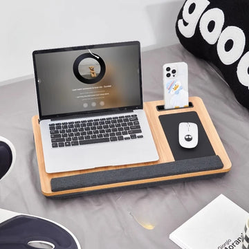 Student Laptop Desk Portable Anti-Slip Study Table Simple Bedroom Tatami Knee Table with Phone Card Slot Office Computer Desk
